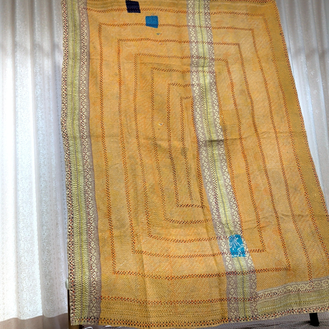 ヴィンテージカンタキルト ラリーキルト kantha ラグマット アジアンキルト #1247