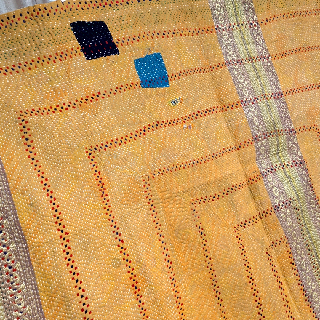 ヴィンテージカンタキルト ラリーキルト kantha ラグマット アジアンキルト #1247