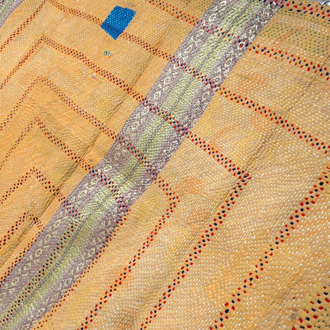 ヴィンテージカンタキルト ラリーキルト kantha ラグマット アジアンキルト #1247