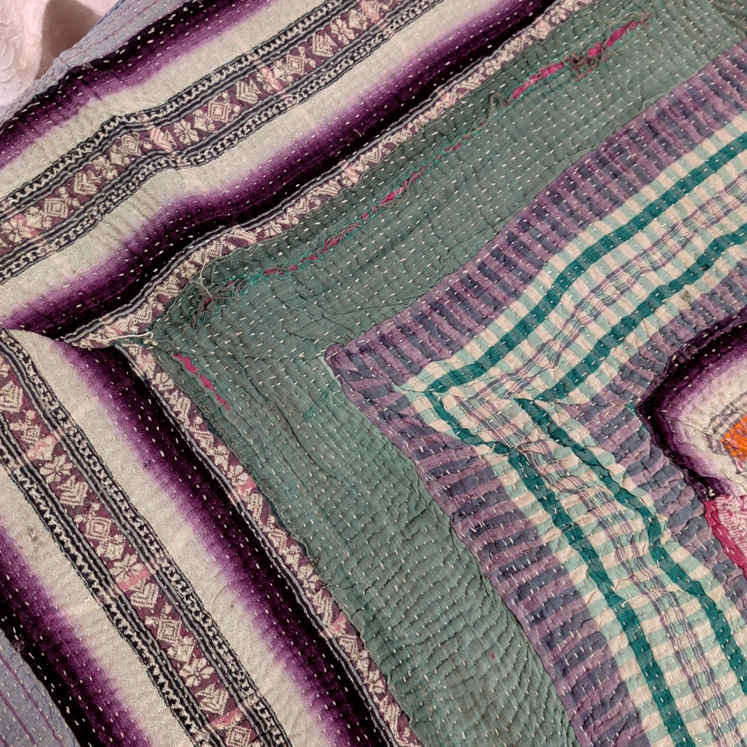 ヴィンテージカンタキルト ラリーキルト kantha ラグマット アジアンキルト #1248
