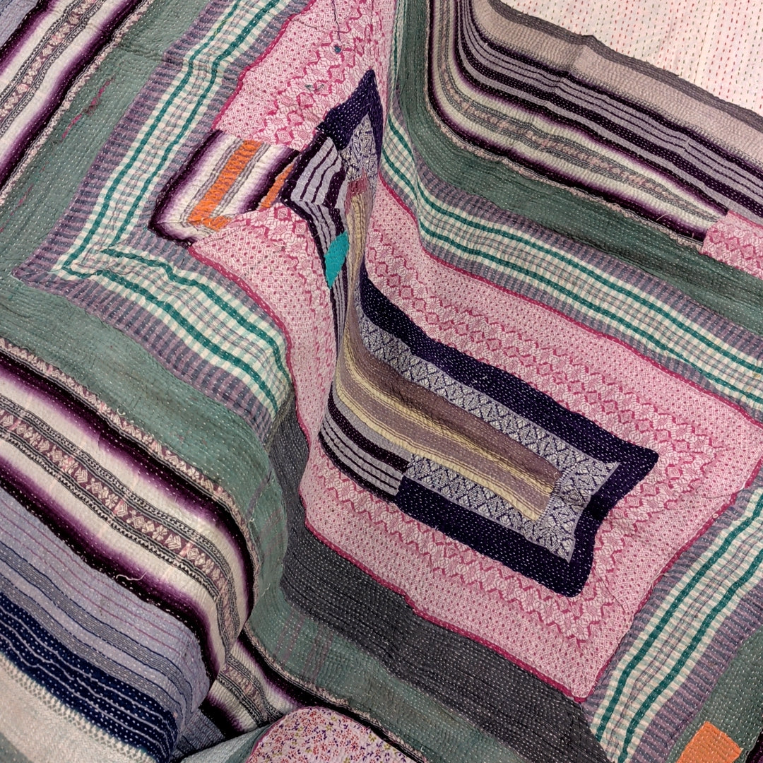 ヴィンテージカンタキルト ラリーキルト kantha ラグマット アジアンキルト #1248