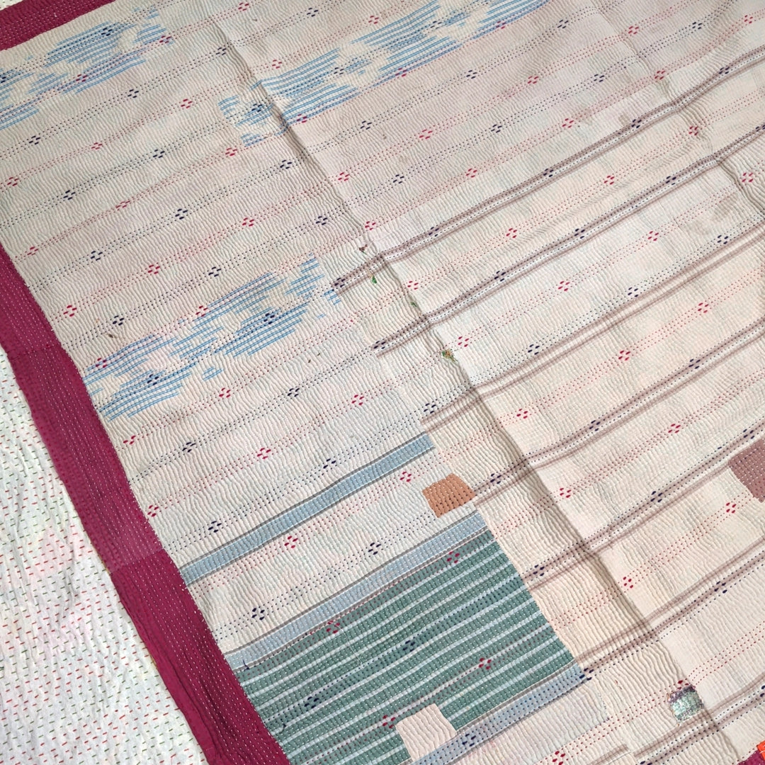 ヴィンテージカンタキルト ラリーキルト kantha ラグマット アジアンキルト #1249