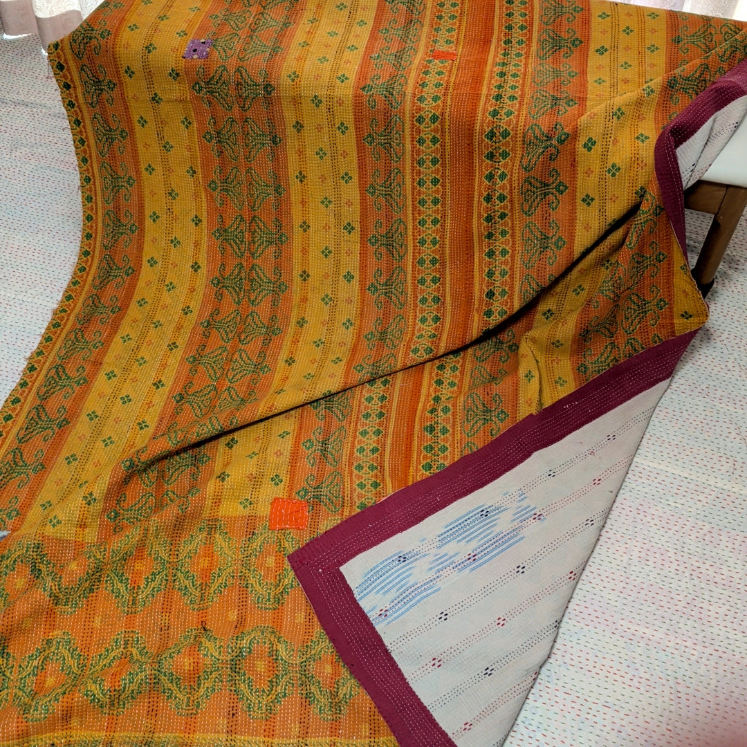ヴィンテージカンタキルト ラリーキルト kantha ラグマット アジアンキルト #1249