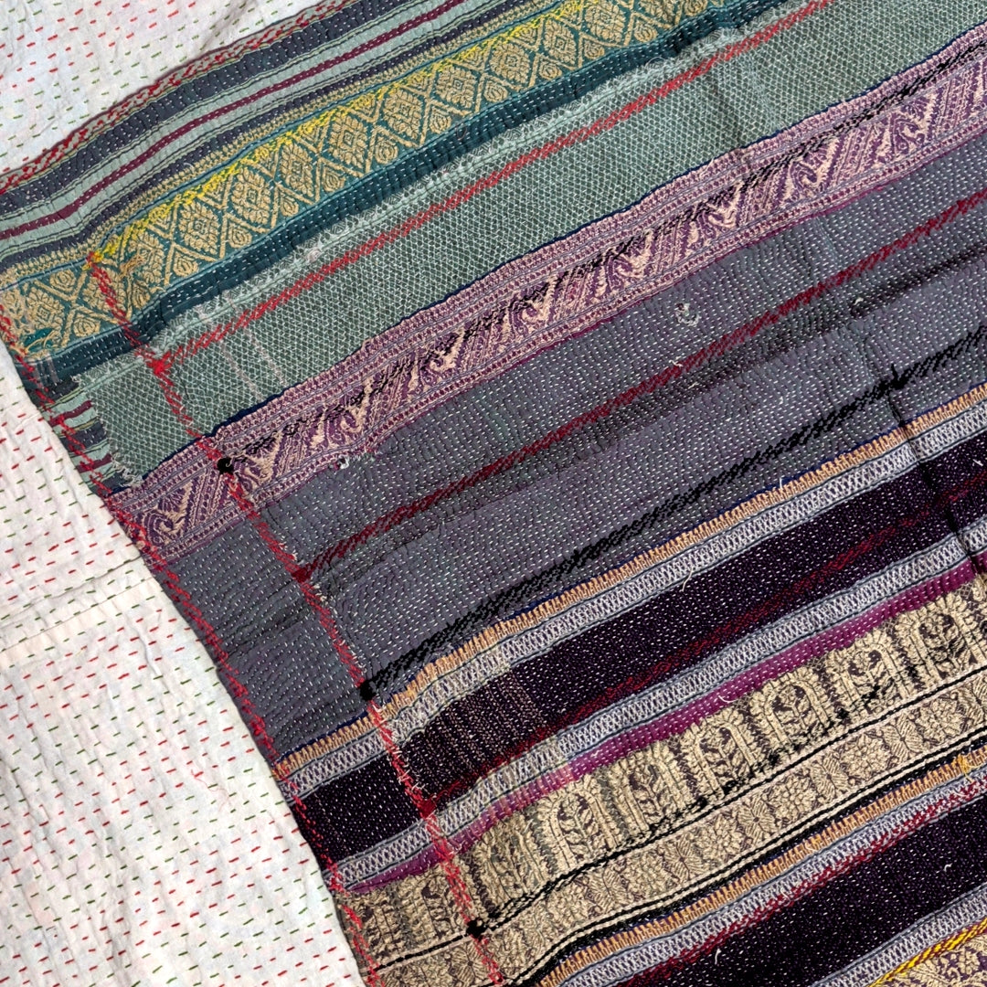 ヴィンテージカンタキルト ラリーキルト kantha ラグマット アジアンキルト #1250