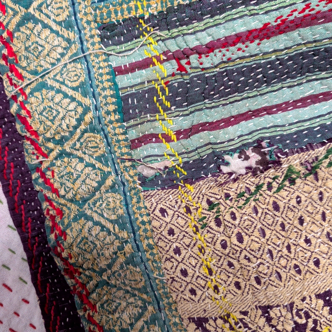 ヴィンテージカンタキルト ラリーキルト kantha ラグマット アジアンキルト #1250