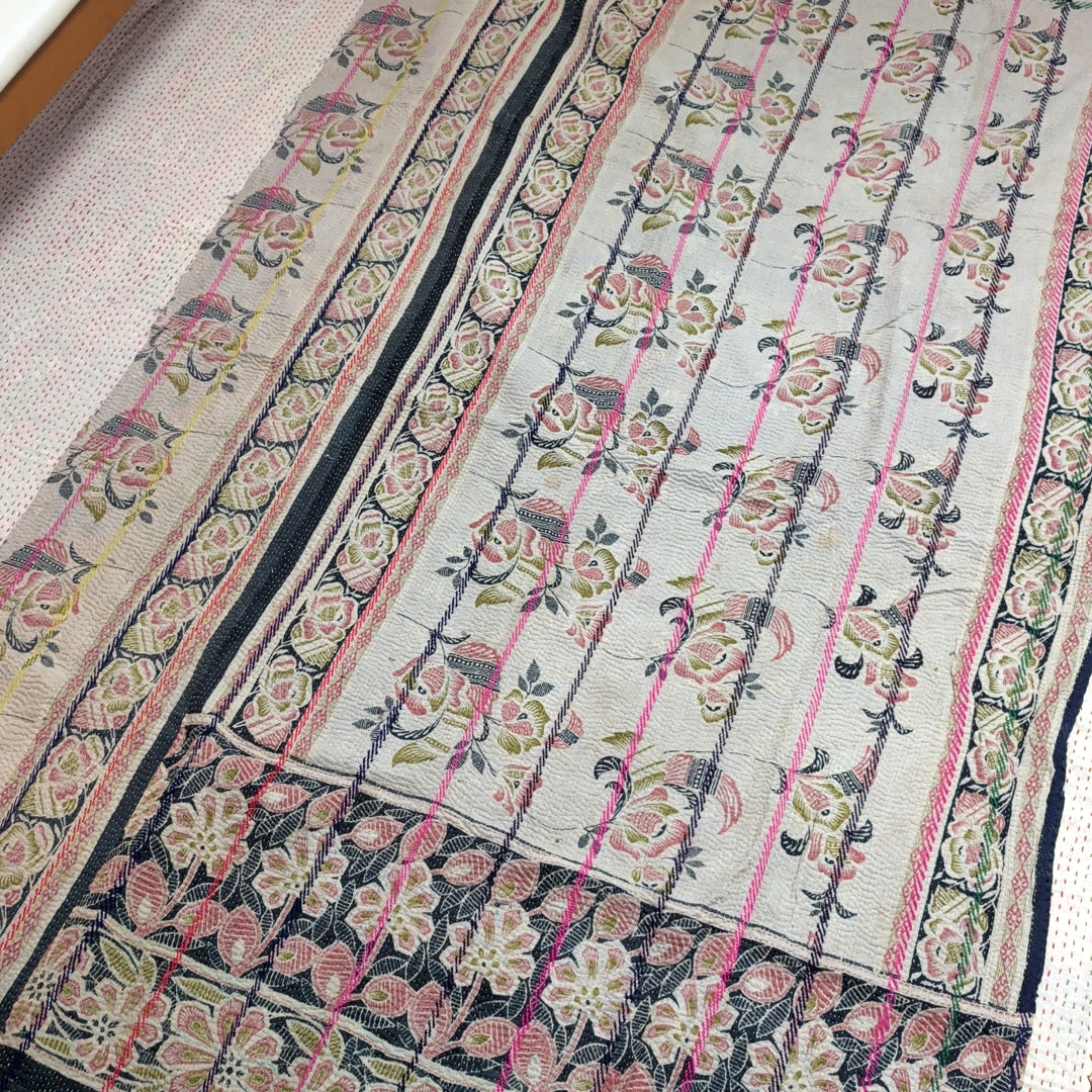 ヴィンテージカンタキルト ラリーキルト kantha ラグマット アジアンキルト #1251