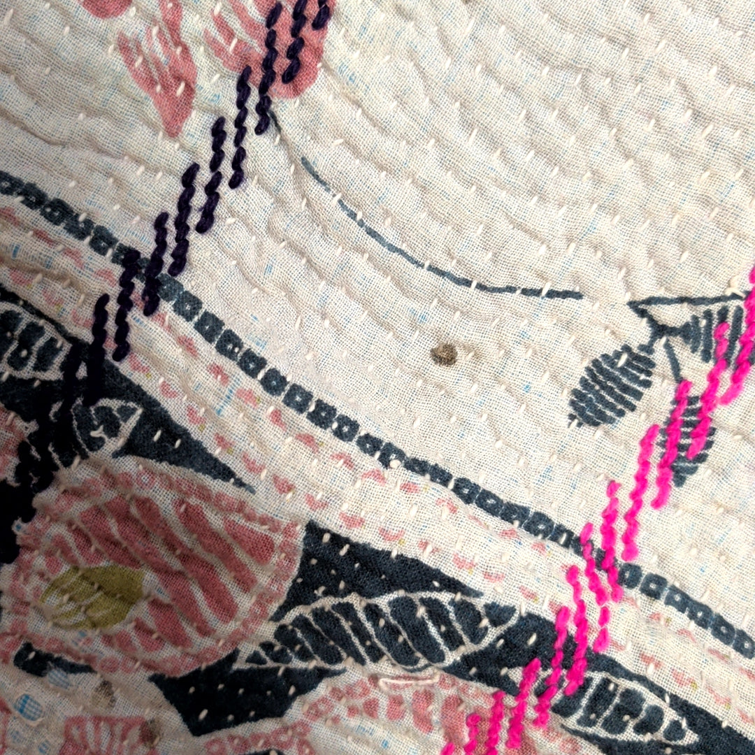 ヴィンテージカンタキルト ラリーキルト kantha ラグマット アジアンキルト #1251