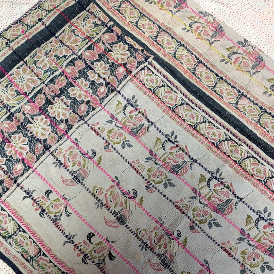 ヴィンテージカンタキルト ラリーキルト kantha ラグマット アジアンキルト #1251