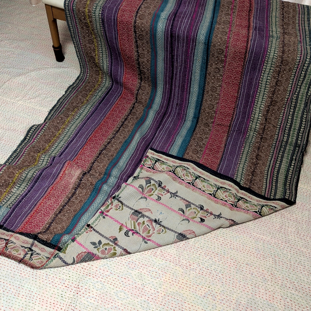 ヴィンテージカンタキルト ラリーキルト kantha ラグマット アジアンキルト #1251