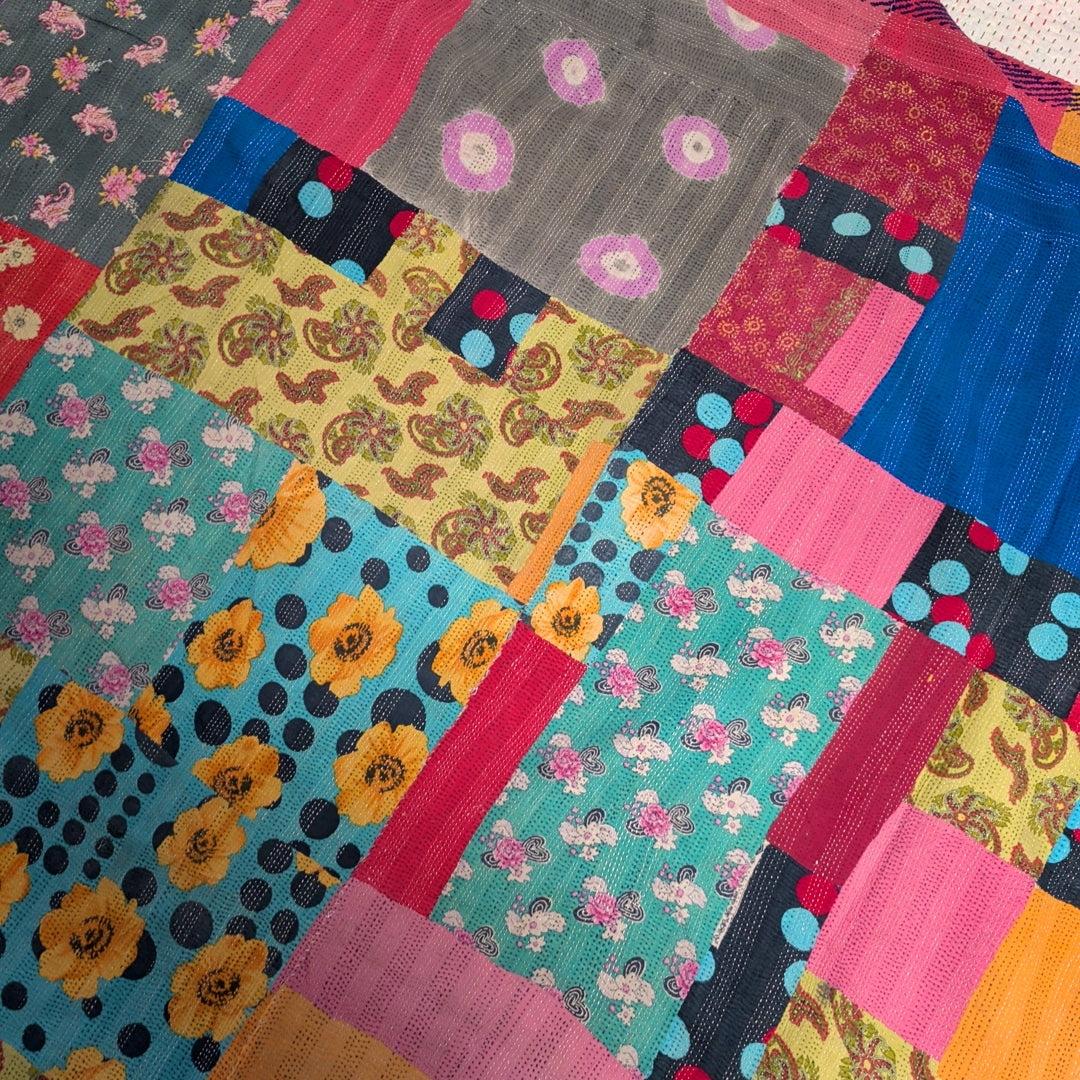 ヴィンテージカンタキルト ラリーキルト kantha ラグマット アジアンキルト #1252