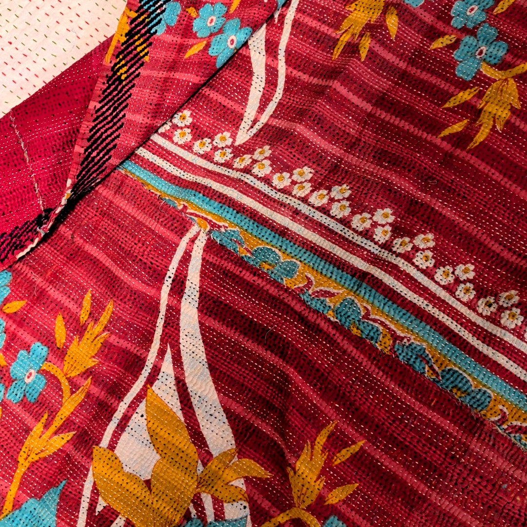 ヴィンテージカンタキルト ラリーキルト kantha ラグマット アジアンキルト #1252
