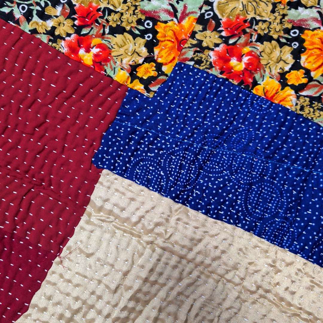 ヴィンテージカンタキルト ラリーキルト kantha ラグマット アジアンキルト #1253