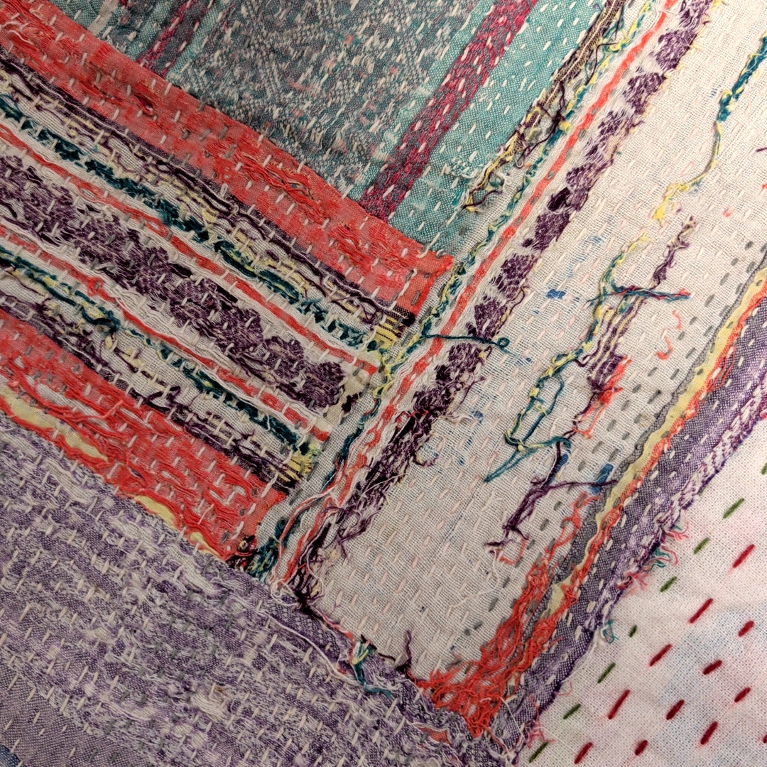 ヴィンテージカンタキルト ラリーキルト kantha ラグマット アジアンキルト #1255