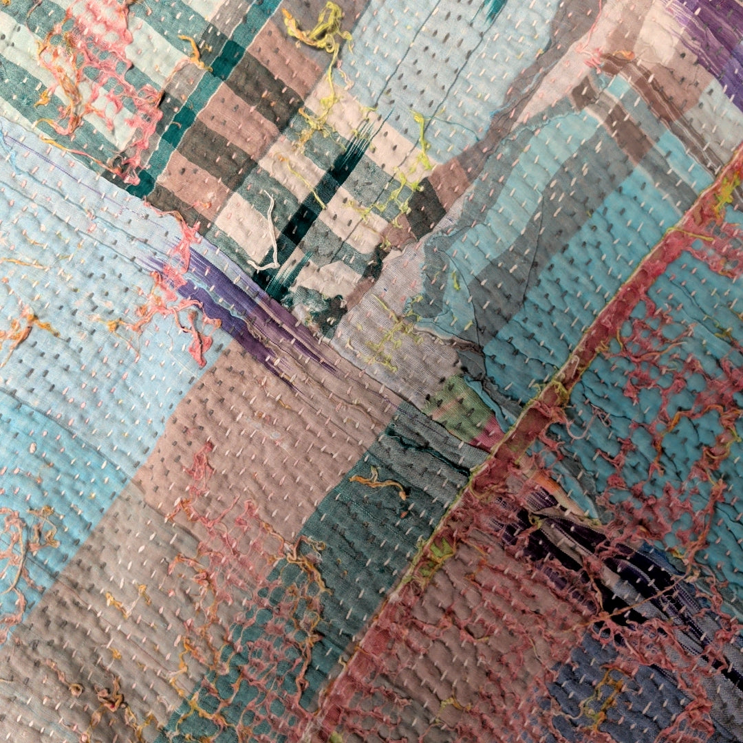 ヴィンテージカンタキルト ラリーキルト kantha ラグマット アジアンキルト #1255
