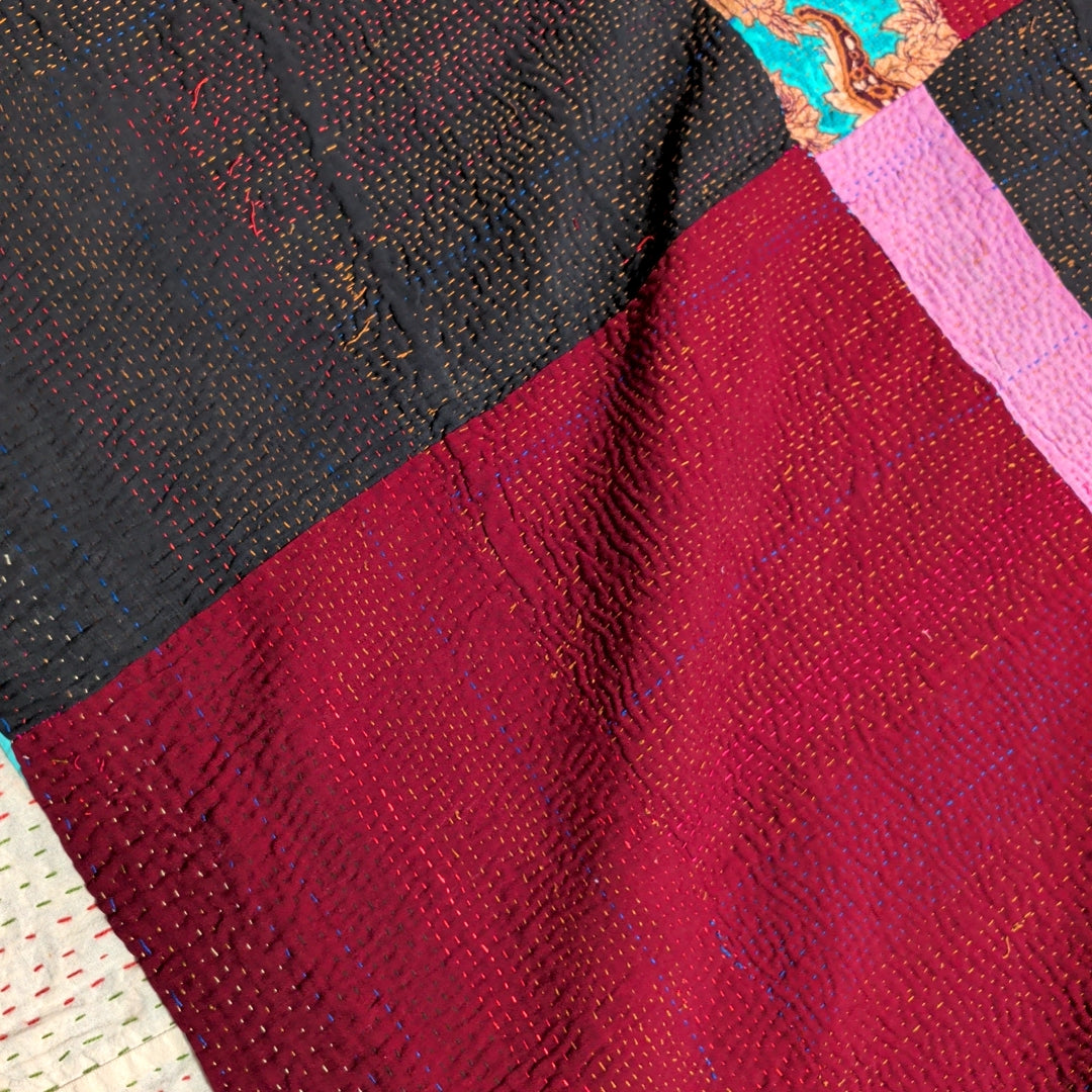 ヴィンテージカンタキルト ラリーキルト kantha ラグマット アジアンキルト #1256