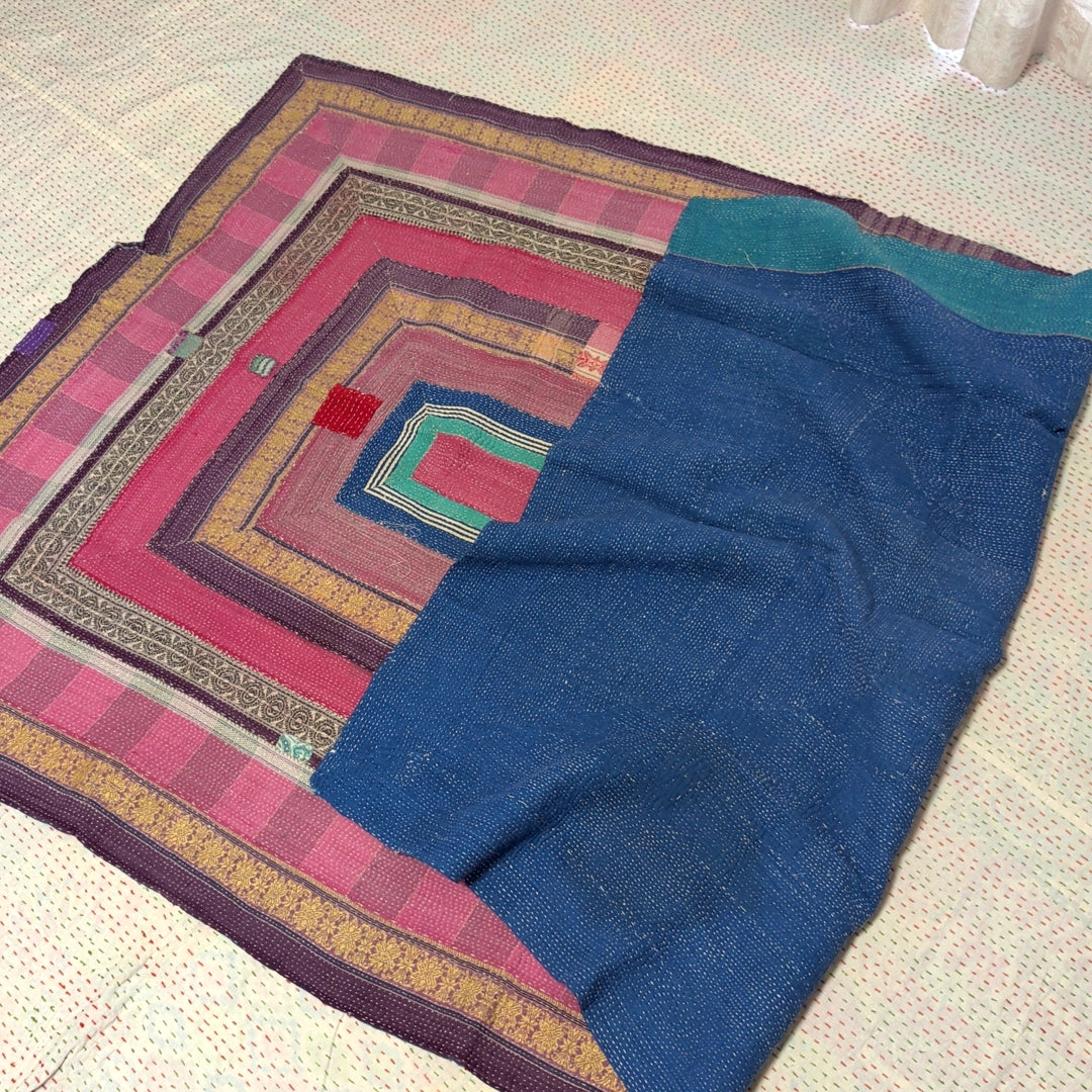 ヴィンテージカンタキルト ラリーキルト kantha ラグマット アジアンキルト #1258