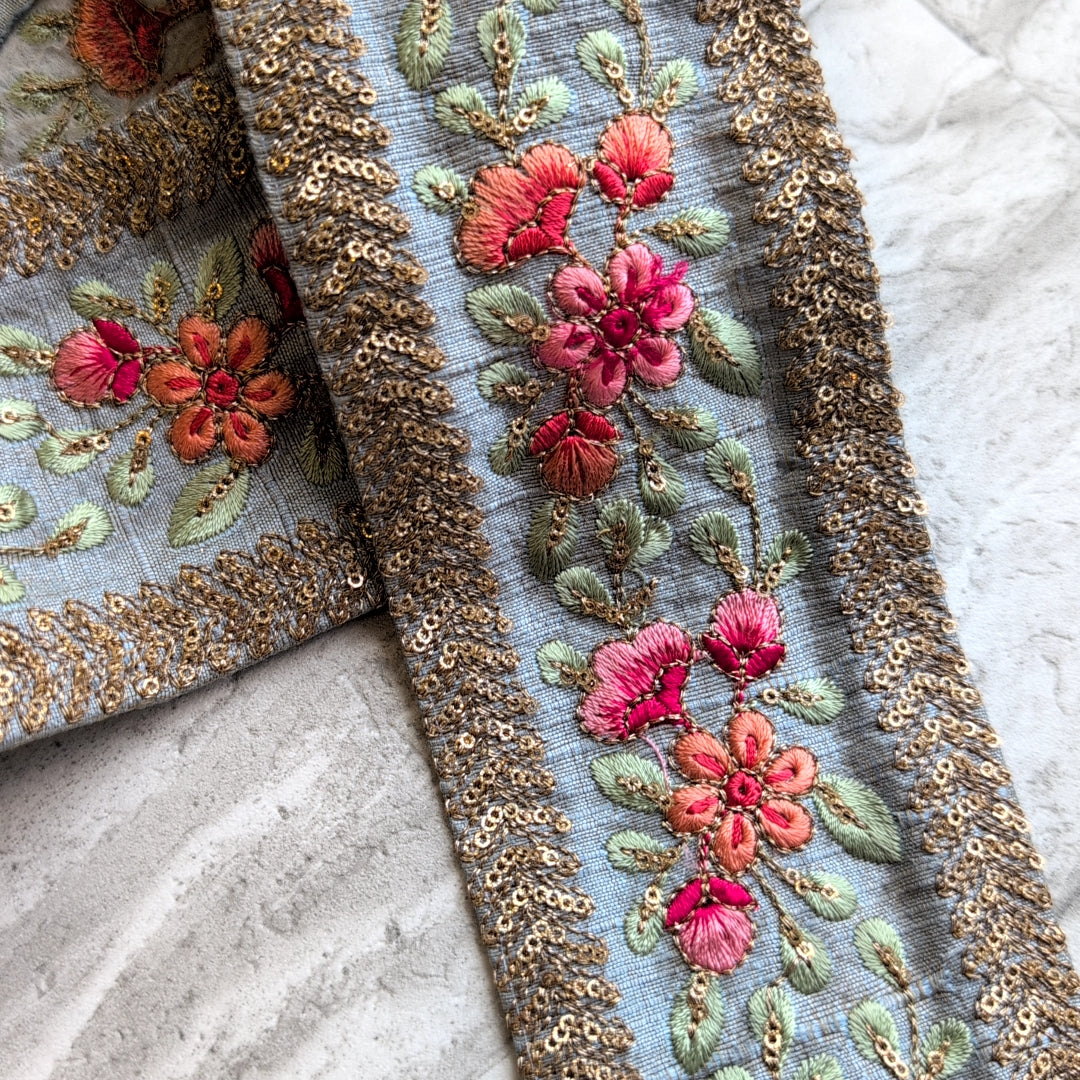 【太幅】インド刺繍リボン Handmade|手作り|インドハンドメイド素材、布小物 #9005