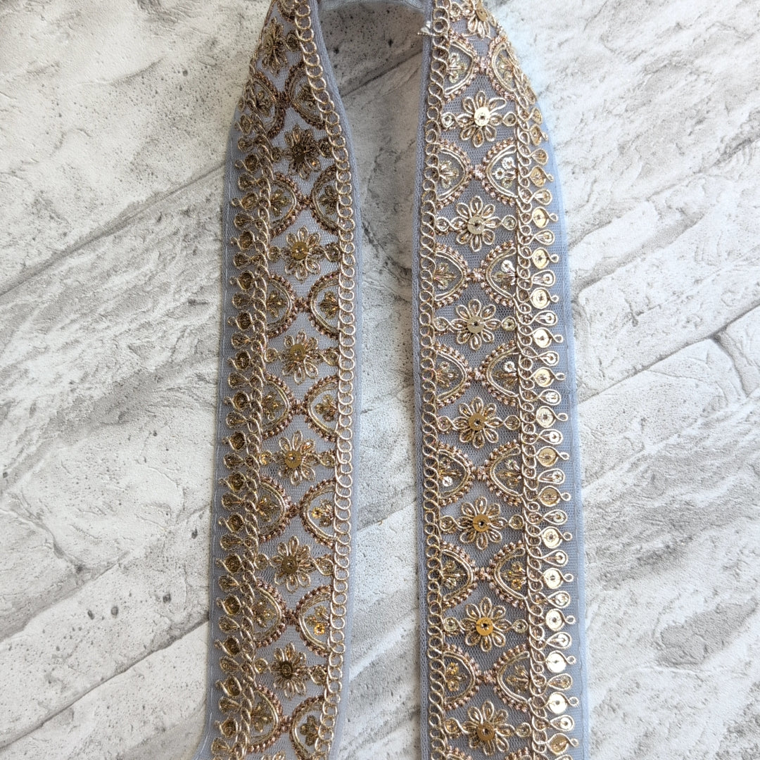 【中幅】インド刺繍リボン Handmade|手作り|インドハンドメイド素材、布小物 #9004