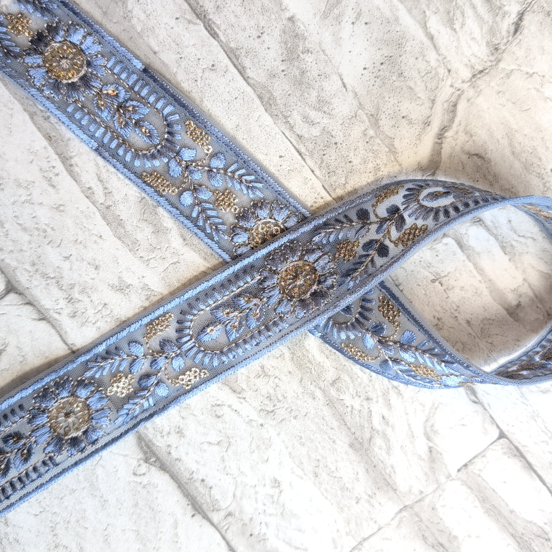 【細幅】インド刺繍リボン Handmade|手作り|インドハンドメイド素材、布小物 #9140