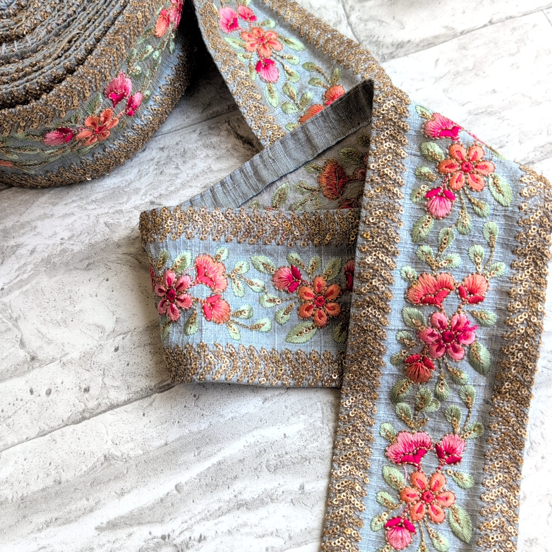 【太幅】インド刺繍リボン Handmade|手作り|インドハンドメイド素材、布小物 #9005