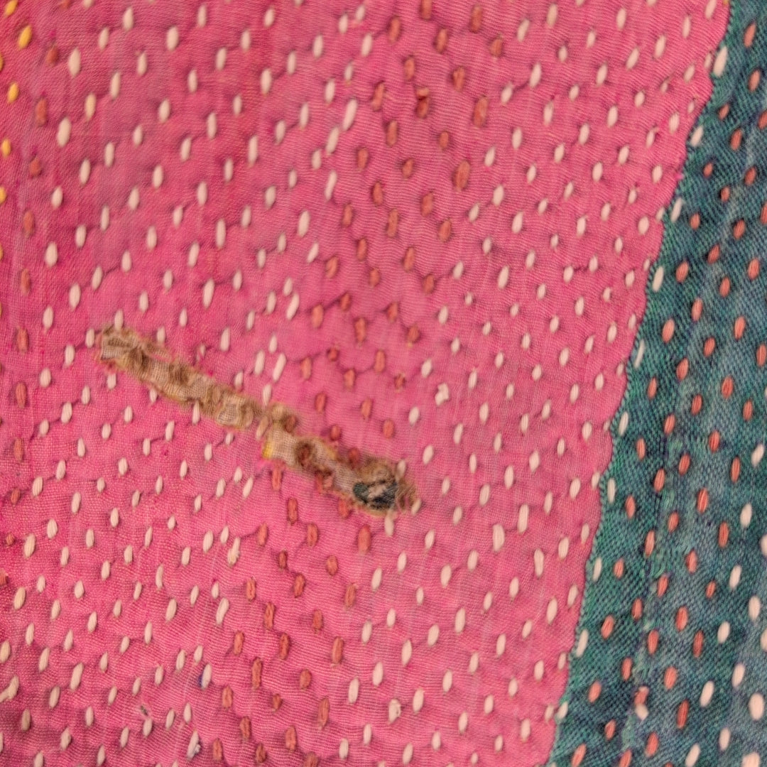 ヴィンテージ カンタキルト ラリーキルト 柔らかCotton マルチカバー「サマーステッチ」 #924