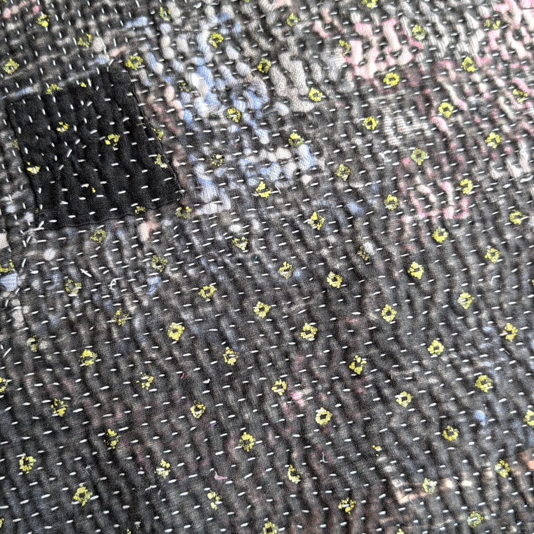 ヴィンテージカンタキルトはぎれ|ラリーキルト|刺子布|ハギレ カット生地#1085