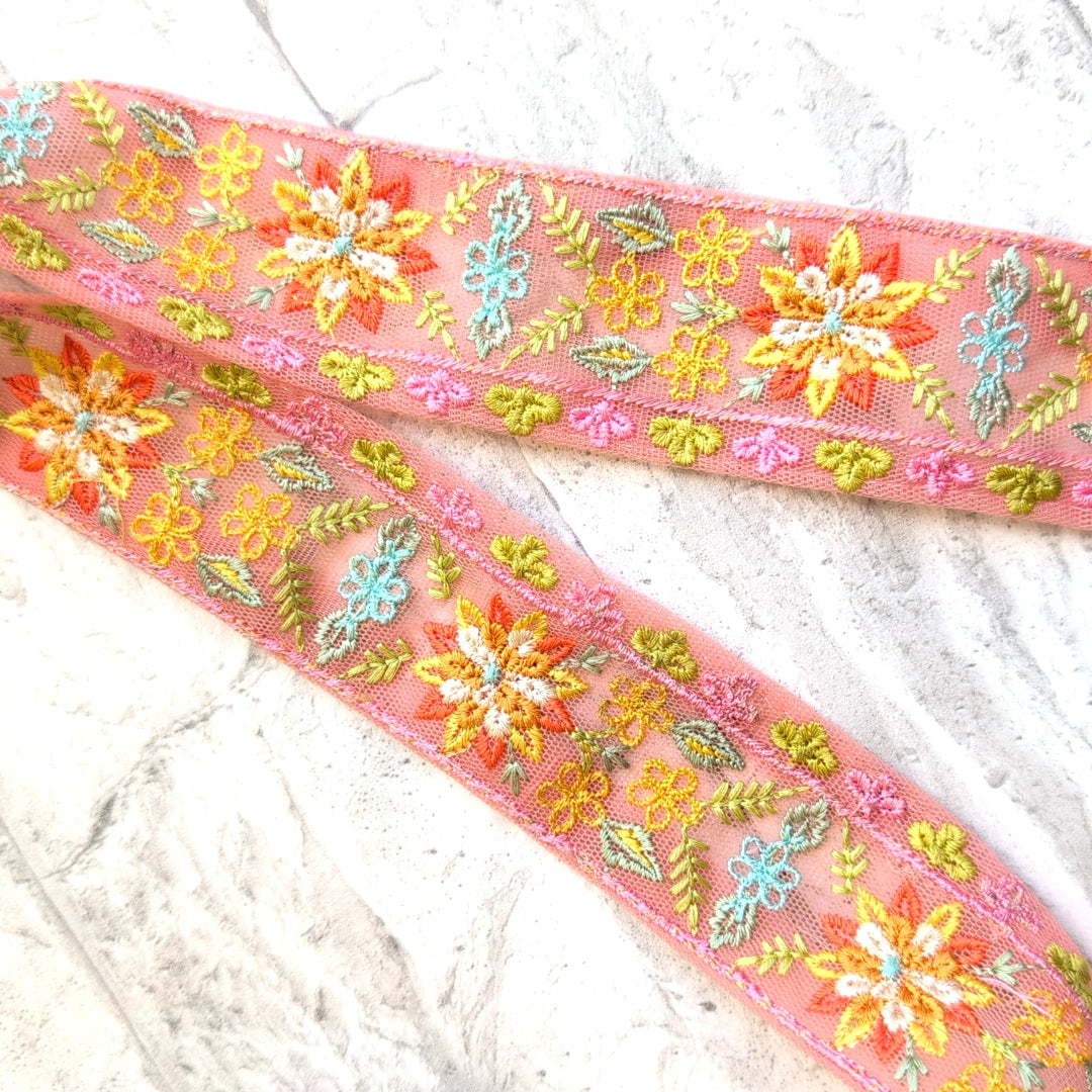 【中幅】インド刺繍リボン Handmade|手作り|インドハンドメイド素材、布小物 #9003