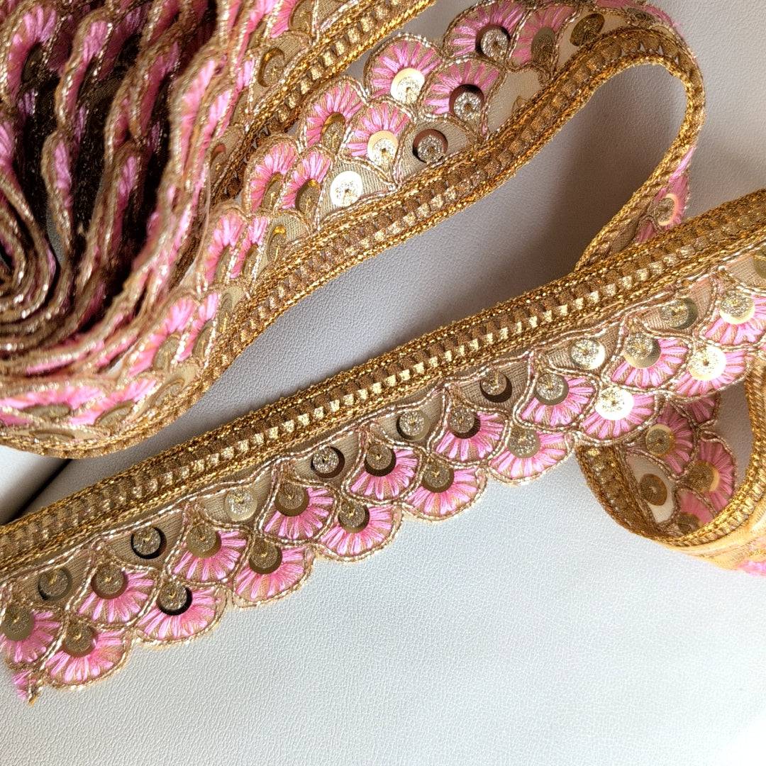 【中幅】インド刺繍リボン Handmade|手作り|インドハンドメイド素材、布小物 #9030