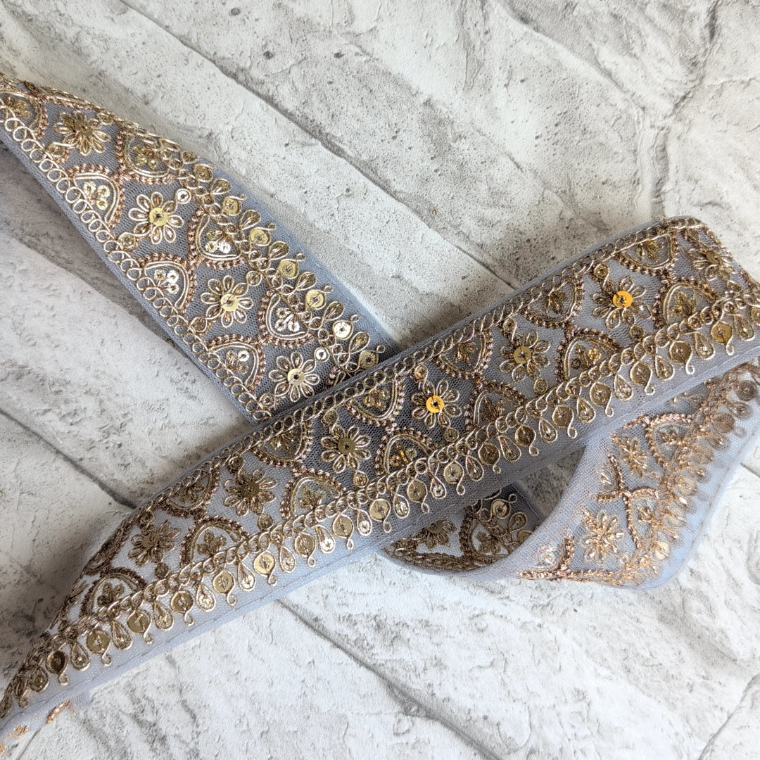 【中幅】インド刺繍リボン Handmade|手作り|インドハンドメイド素材、布小物 #9004