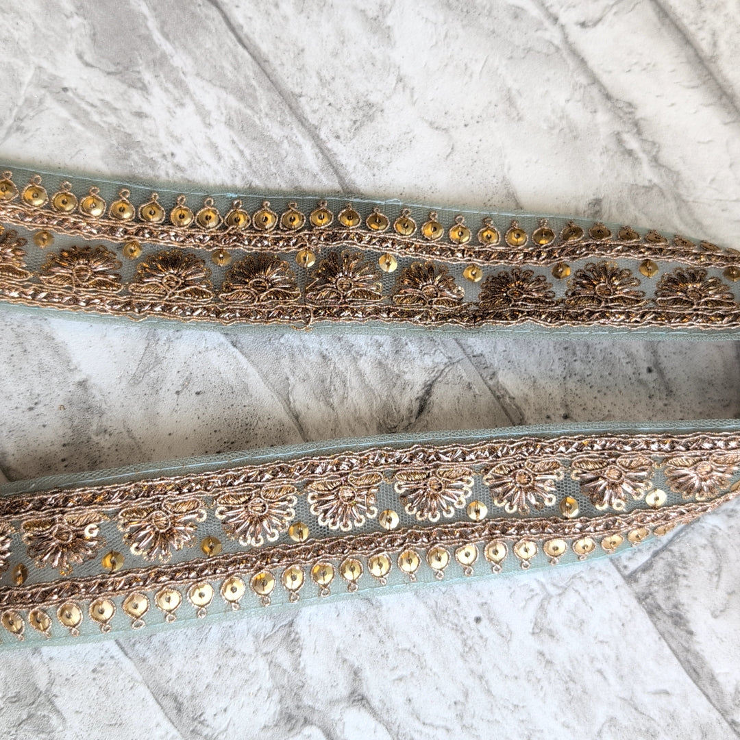 【中幅】インド刺繍リボン Handmade|手作り|インドハンドメイド素材、布小物 #9006