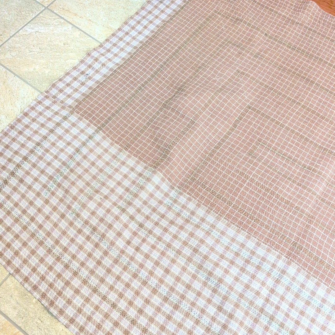 ヴィンテージ カンタキルト ラリーキルト 柔らかCotton ソファカバー「シナモンチェック」 #922