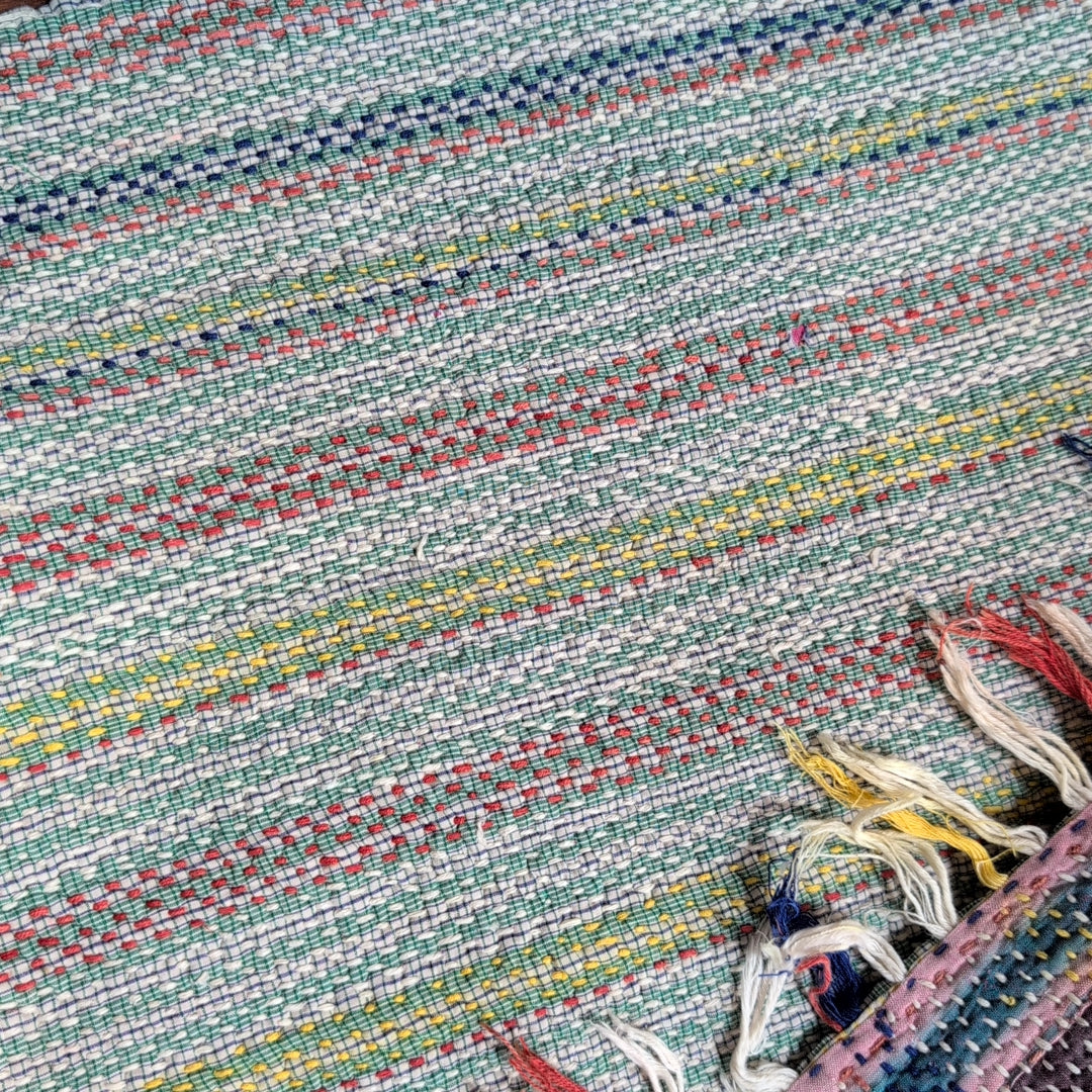 ヴィンテージ カンタキルト ラリーキルト 柔らかCotton マルチカバー「サマーステッチ」 #924