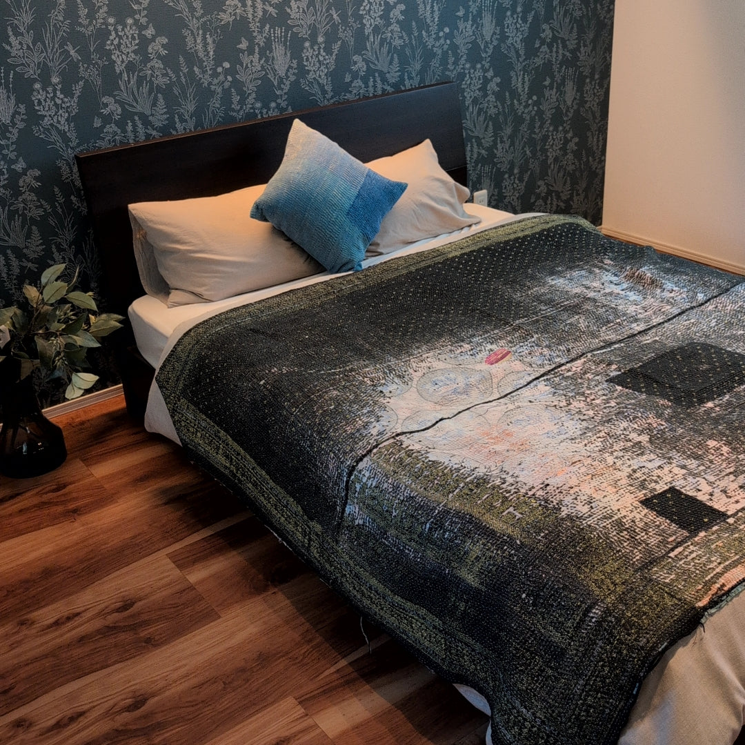 ヴィンテージカンタキルト ラリーキルト ベッドカバー ソファカバー #957