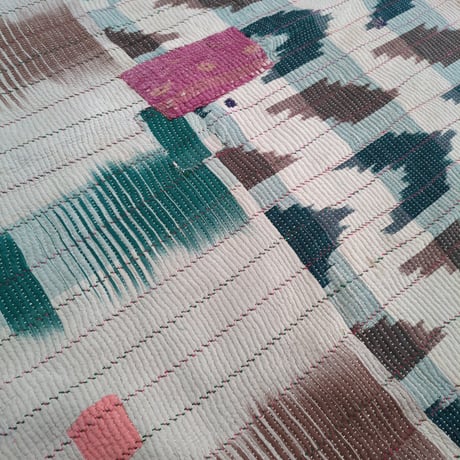 「M」ヴィンテージインテリア カンタキルト kantha インド布 襤褸 古布 #116