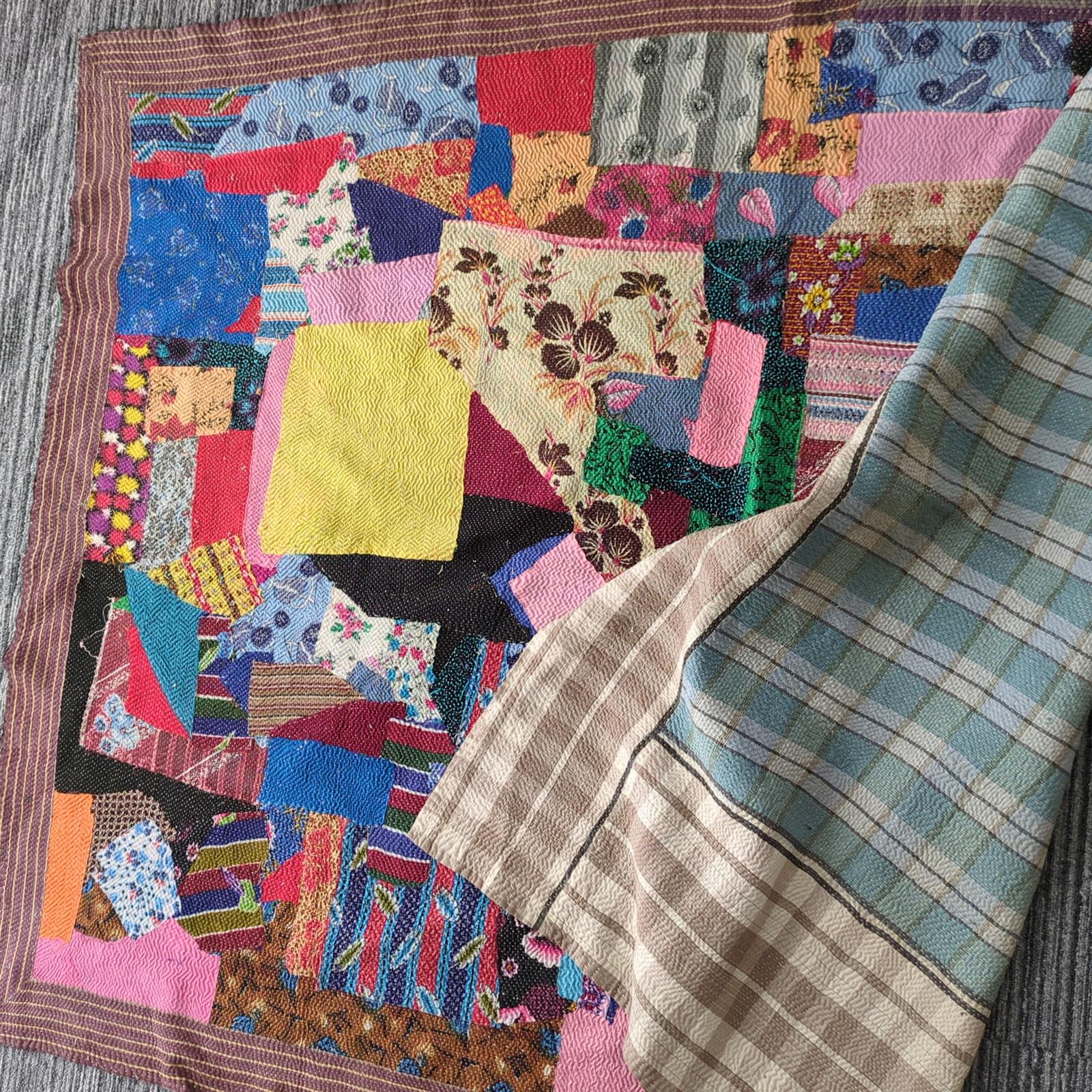ラリーキルト　ヴィンテージカンタキルト　kantha 「不揃いな魅力」#336