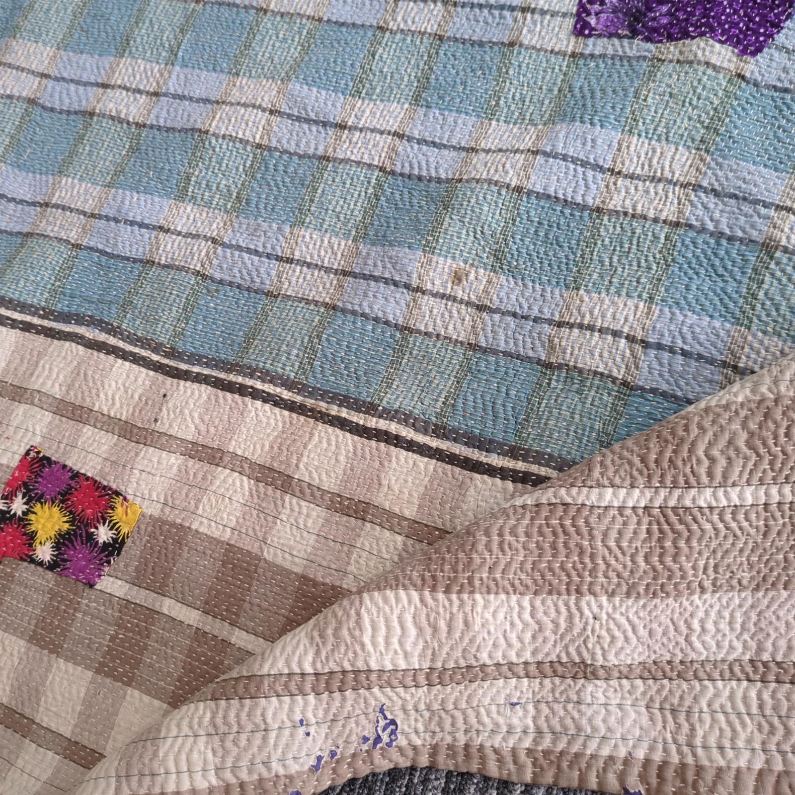 ラリーキルト　ヴィンテージカンタキルト　kantha 「不揃いな魅力」#336