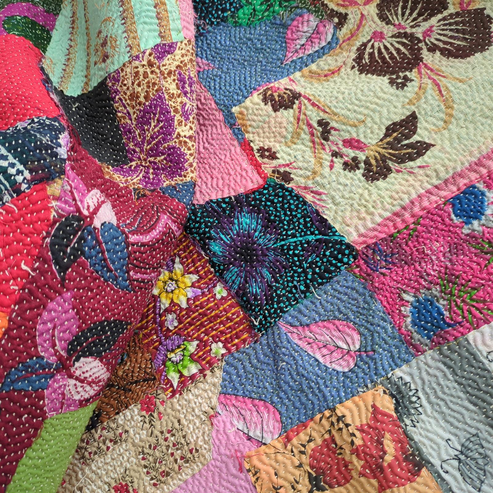 ラリーキルト　ヴィンテージカンタキルト　kantha 「不揃いな魅力」#336