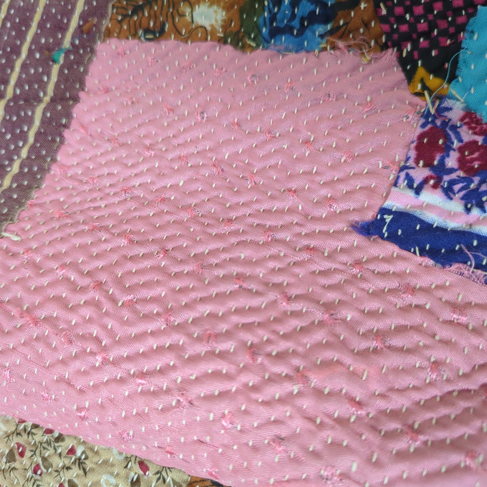 ラリーキルト　ヴィンテージカンタキルト　kantha 「不揃いな魅力」#336