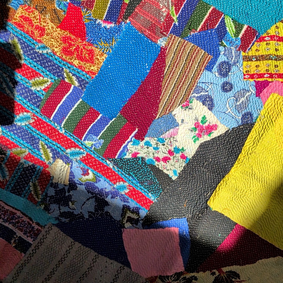 ラリーキルト　ヴィンテージカンタキルト　kantha 「不揃いな魅力」#336