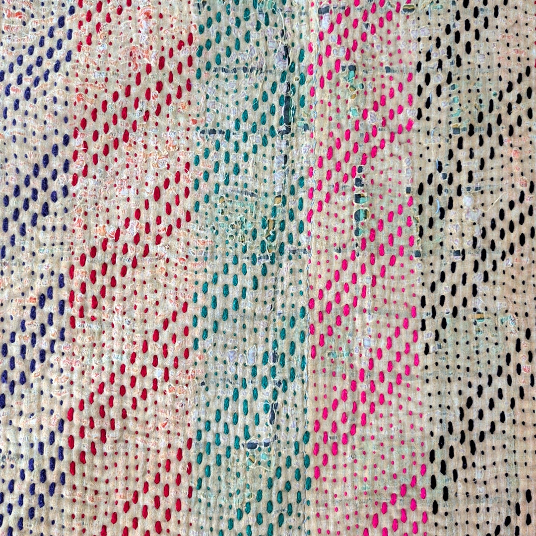 ヴィンテージカンタキルト ラリーキルト kantha ラグマット アジアンキルト　#1242