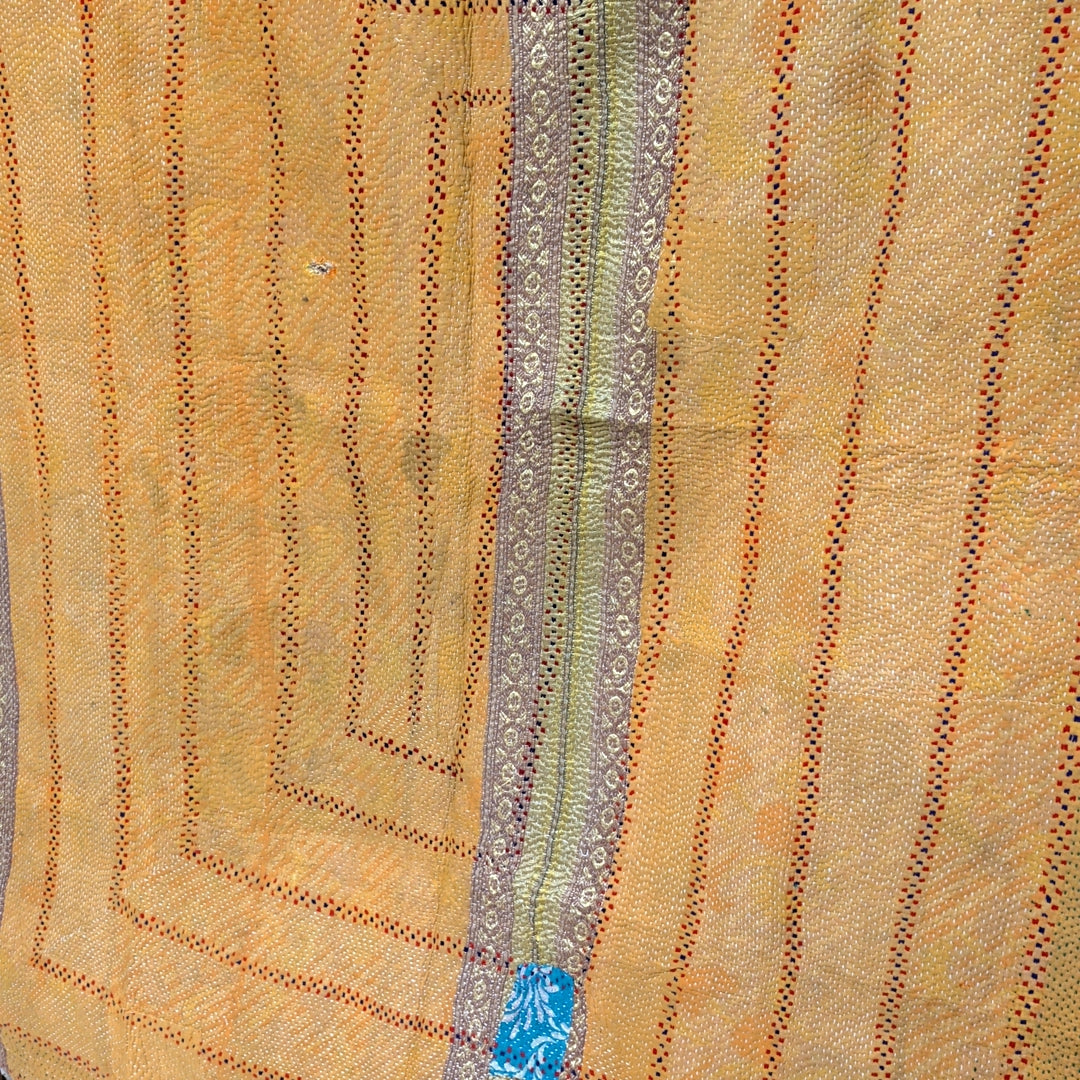 ヴィンテージカンタキルト ラリーキルト kantha ラグマット アジアンキルト　#1247