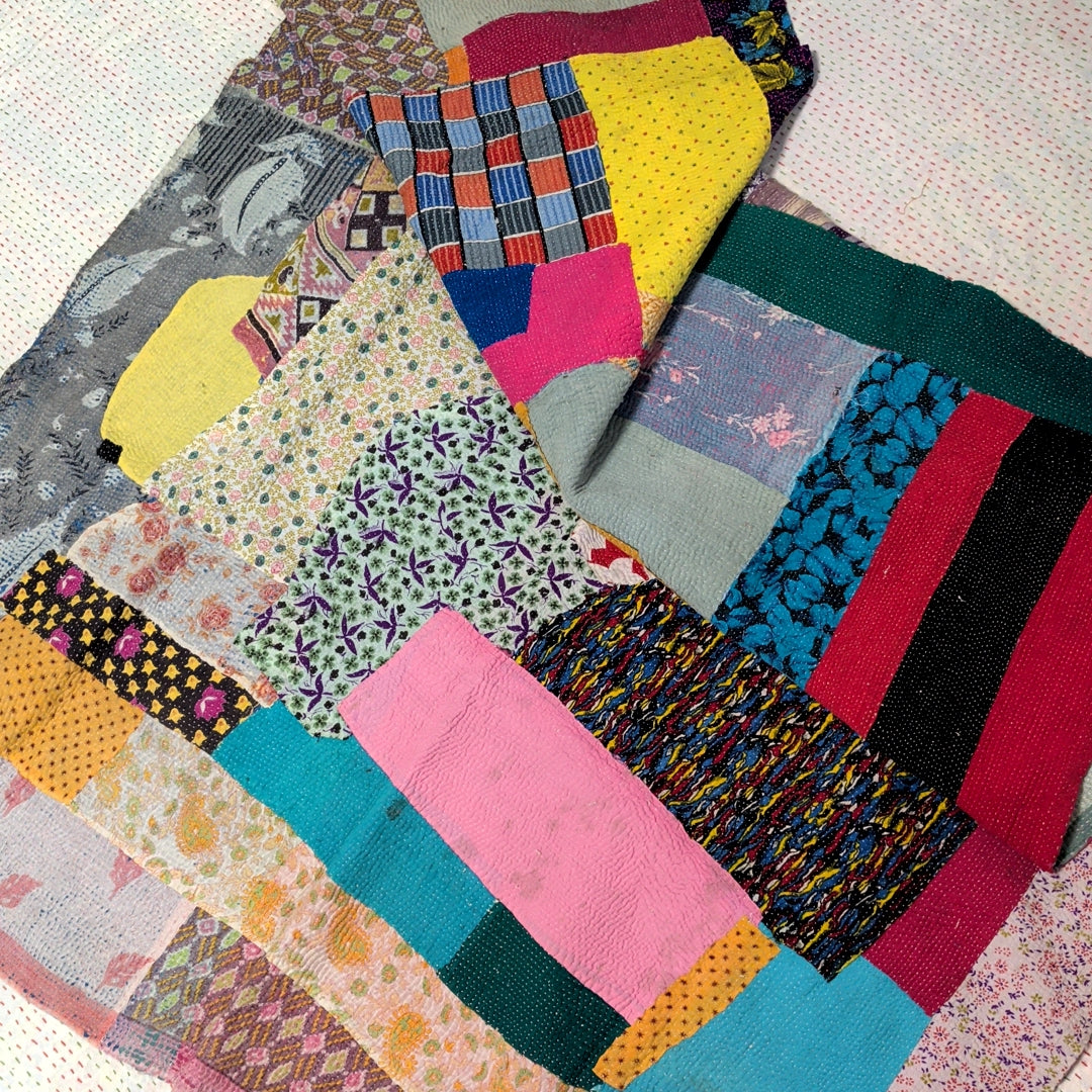 ヴィンテージカンタキルト ラリーキルト kantha ラグマット アジアンキルト　#1248