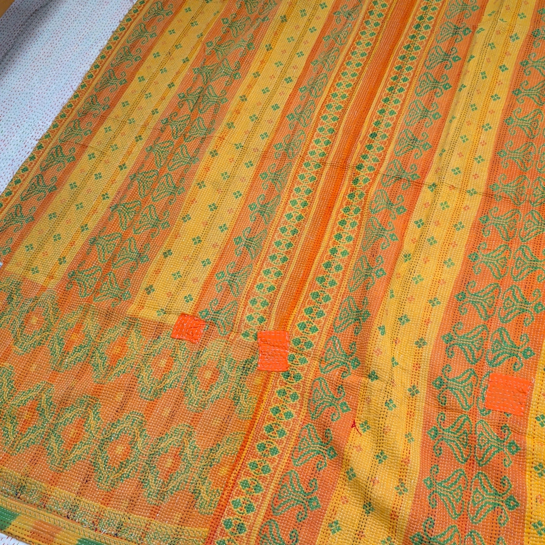 ヴィンテージカンタキルト ラリーキルト kantha ラグマット アジアンキルト　#1249