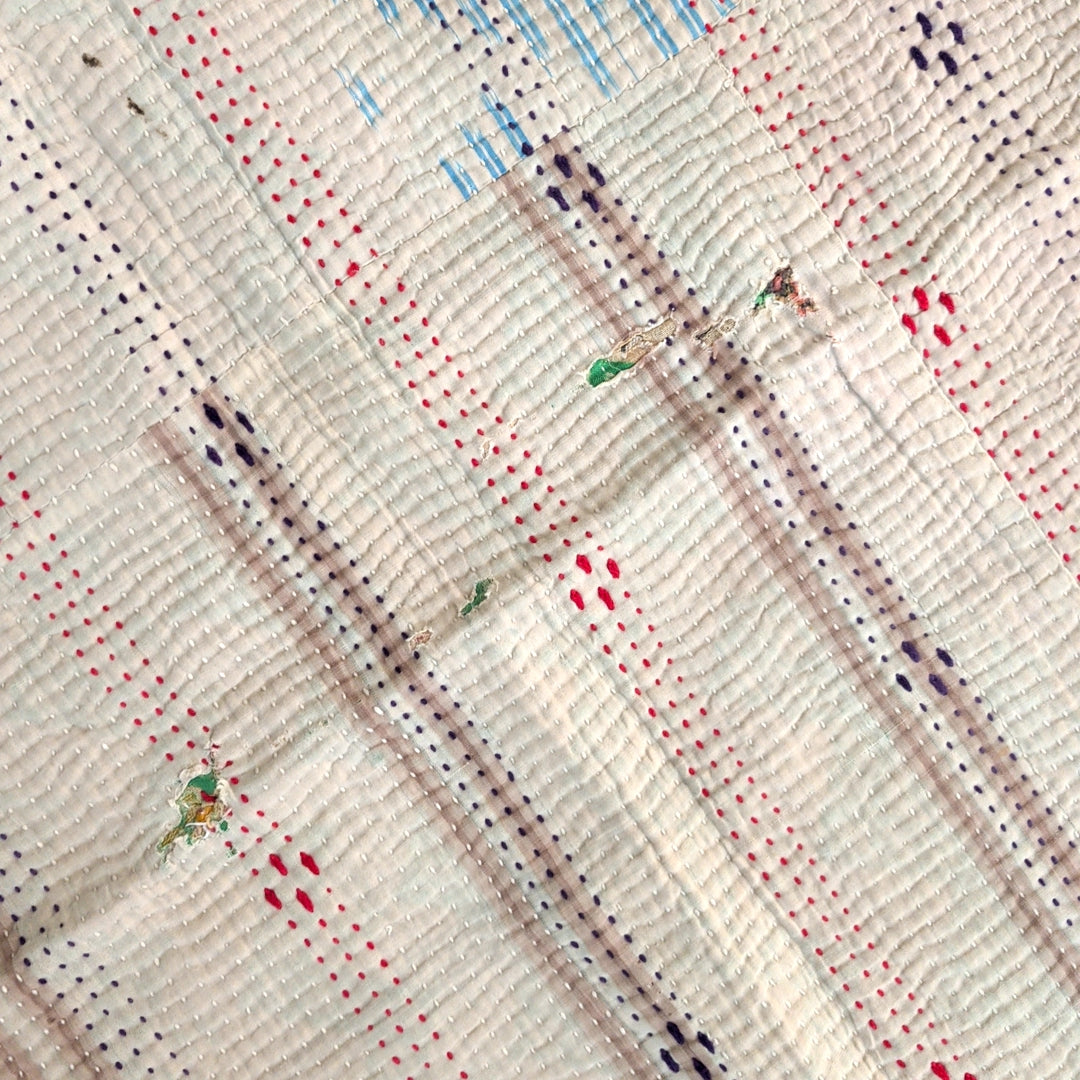 ヴィンテージカンタキルト ラリーキルト kantha ラグマット アジアンキルト　#1249