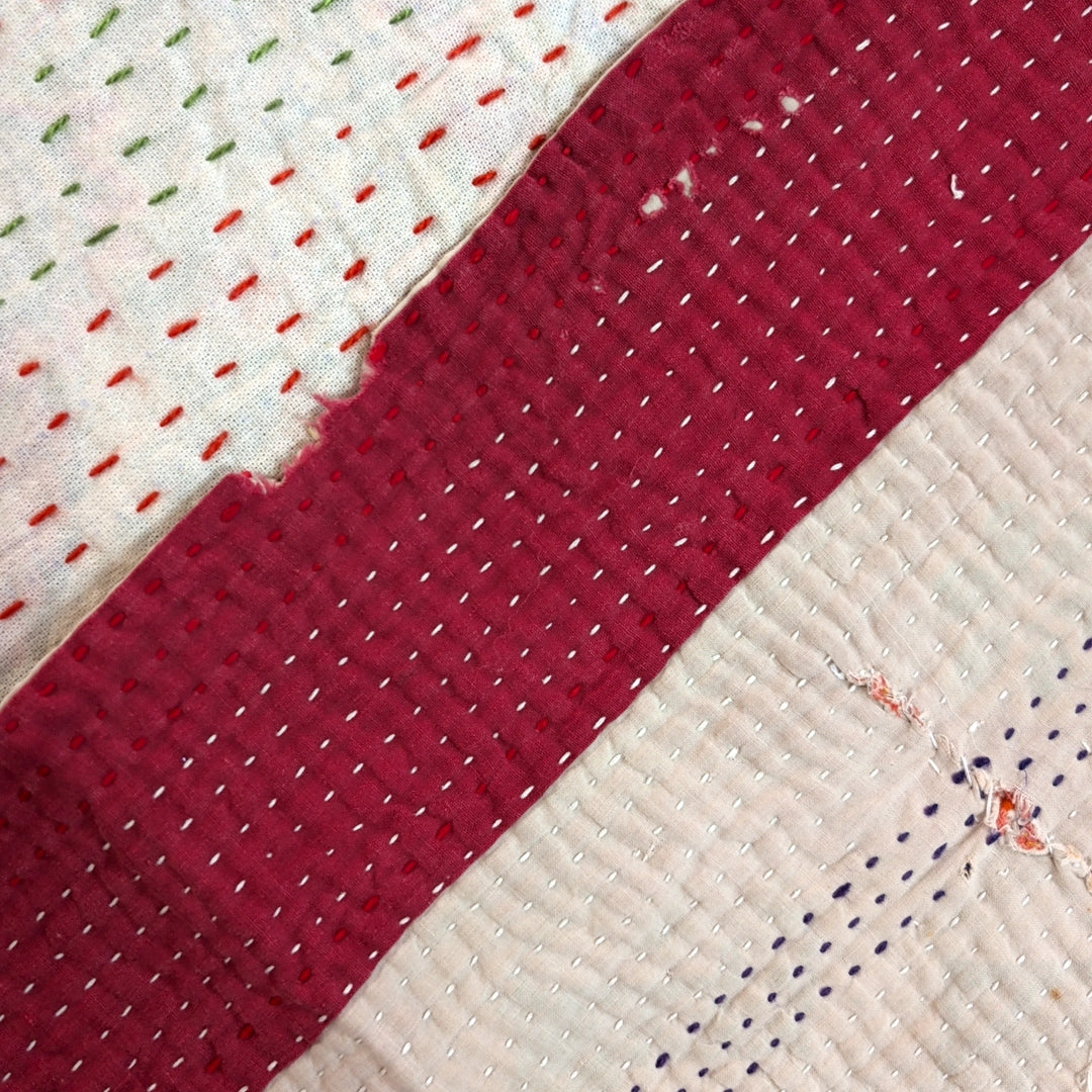 ヴィンテージカンタキルト ラリーキルト kantha ラグマット アジアンキルト　#1249