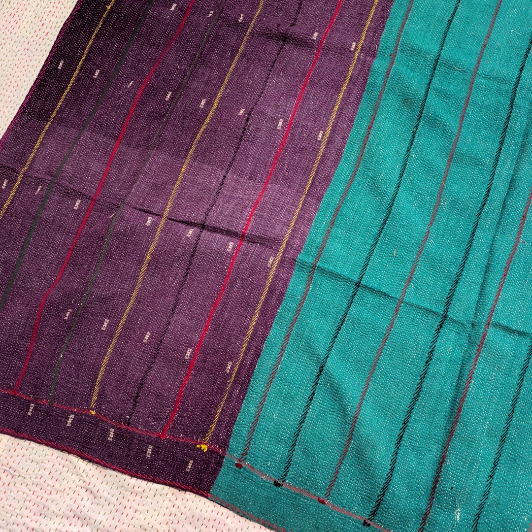 ヴィンテージカンタキルト ラリーキルト kantha ラグマット アジアンキルト　#1250