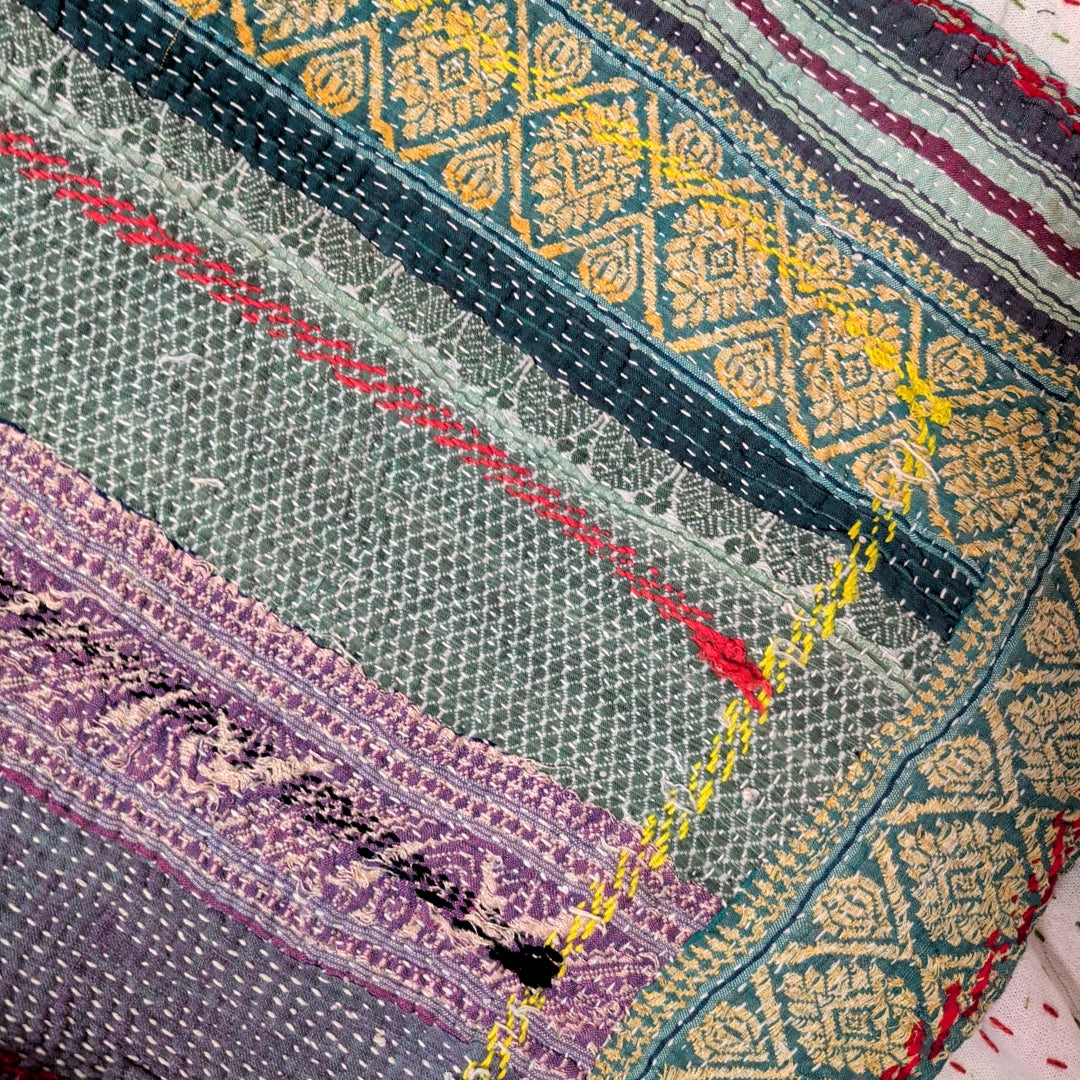 ヴィンテージカンタキルト ラリーキルト kantha ラグマット アジアンキルト　#1250
