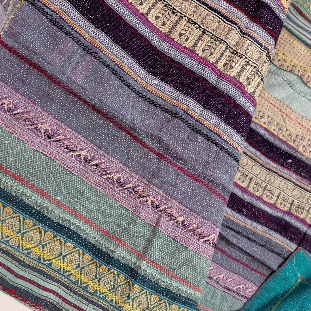 ヴィンテージカンタキルト ラリーキルト kantha ラグマット アジアンキルト　#1250