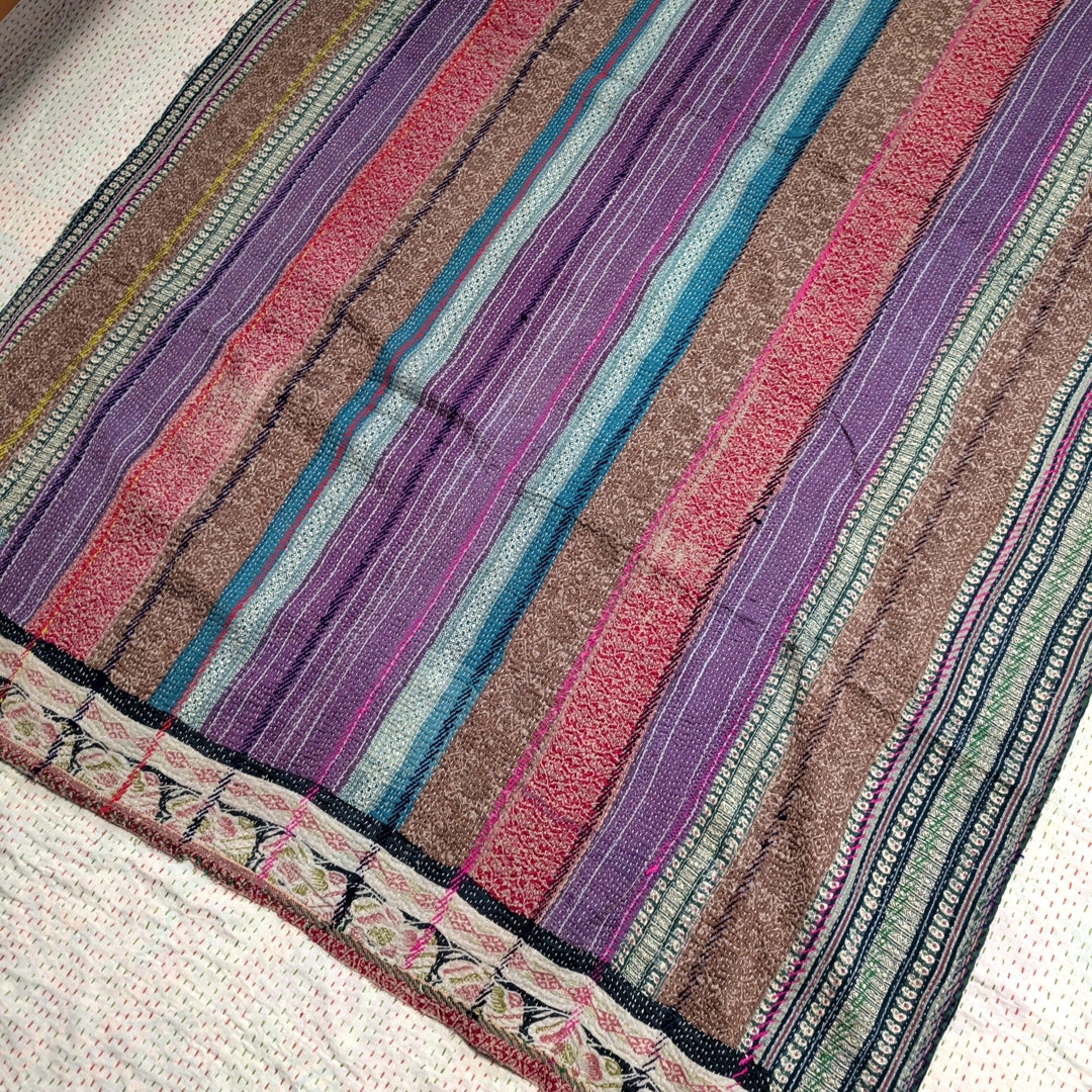 ヴィンテージカンタキルト ラリーキルト kantha ラグマット アジアンキルト　#1251