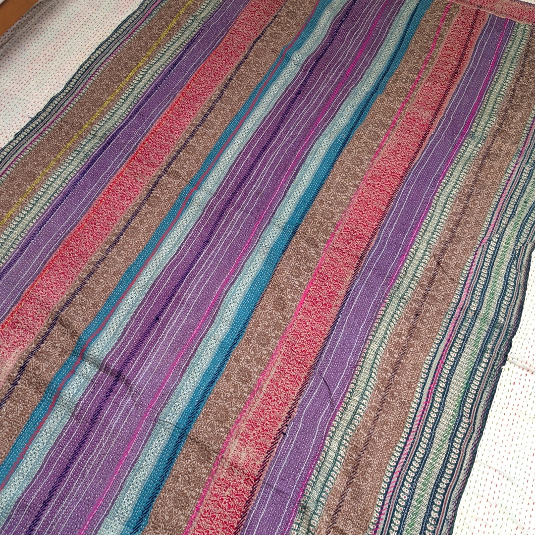 ヴィンテージカンタキルト ラリーキルト kantha ラグマット アジアンキルト　#1251